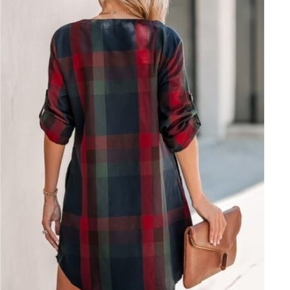 Plaid Midi Dress with Pockets | Medium - Cupshe - Picture 2 of 13
